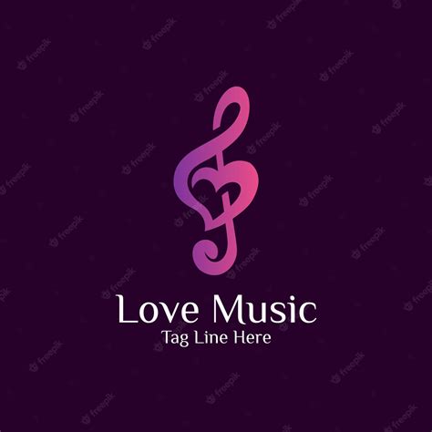 Premium Vector Combination Love And Music Logo Design