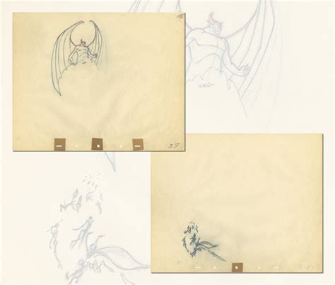 Fantasia Night on Bald Mountain Pair of Chernabog Production Drawings ...