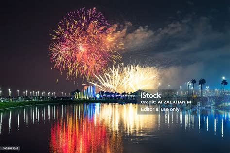 Fireworks At Al Khobar Saudi Arabia September National Day Celebration Of Kingdom Of Saudi