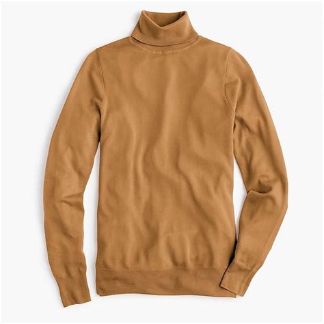 J Crew Italian Featherweight Cashmere Turtleneck In Warm Camel