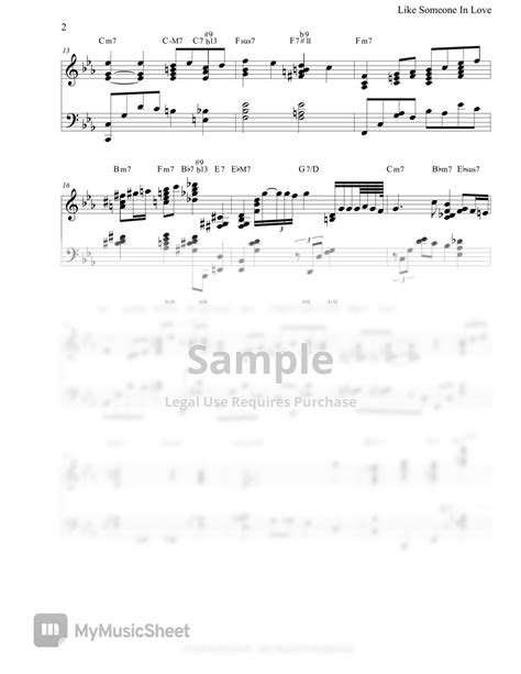 Jazz Standard Like Someone In Love Jazz Piano Sheets By Hawagon