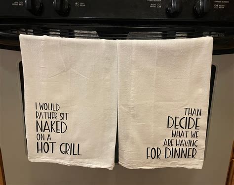 I Would Rather Sit Naked On A Hot Grill New Girl Inspired Tea Towel Etsy