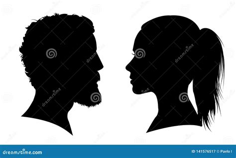 Male And Female Face Silhouette