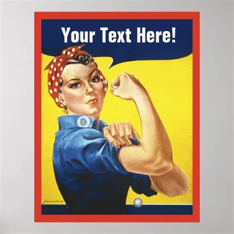 Rosie Riveter with Customize Text Poster | Zazzle