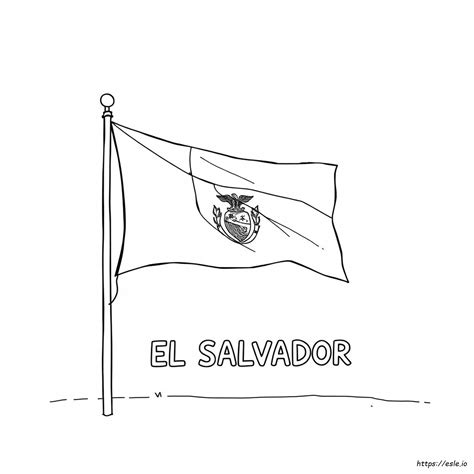 El Salvador Coloring Flag