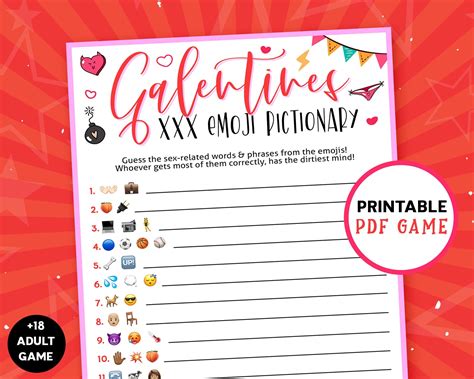 Galentines Day Dirty Emoji Pictionary Xxx Naughty Games Etsy