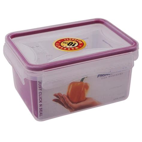 Princeware Click N Seal Transparent Rectangular Plastic Container