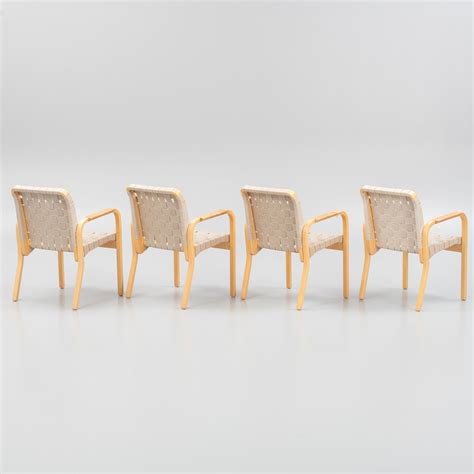 Alvar Aalto Armchairs Four Pieces Model 45 Artek Second Half Of