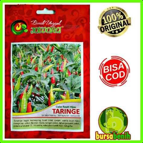 Benih Cabe Rawit Hijau TARINGE Isi 1350 Biji Isi 5 Gram Bibit Cabe