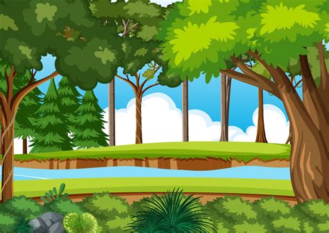 Empty Forest Environment Background 8138694 Vector Art At Vecteezy