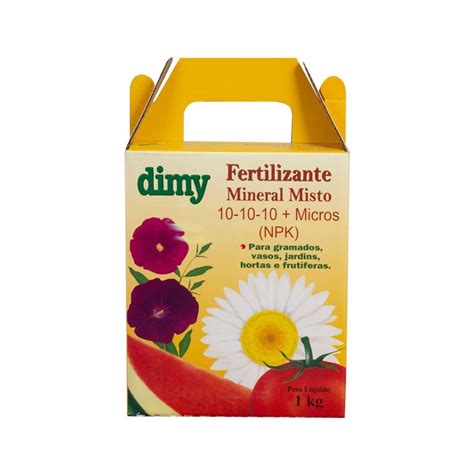 Adubo Fertilizante Mineral Misto Granulado NPK 10 10 10 1KG Dimy