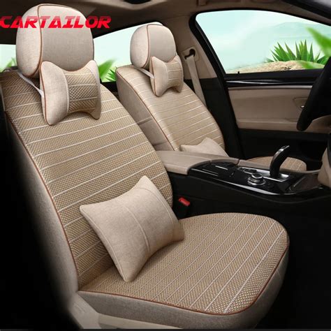 Cartailor Linen Car Seat Cover Set For Toyota Corolla