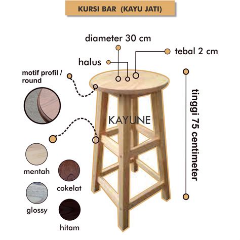 Jual Kayune Id Bangku Kursi Bar Bundar Warung Makan Tinggi Cm