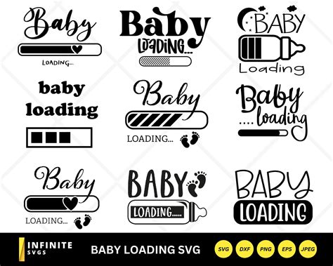 9 Baby Loading Svg Baby Shower Svg Pregnancy Svg Coming Soon Svg Baby