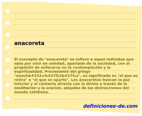 O Que Significa Anacoreta - Significado de «anacoreta»