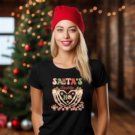 Santas Favorite Ho Christmas Tee T Shirt Christmas Etsy