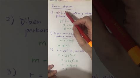 Matematik Tingkatan 2 Latihan Rumus Algebra Youtube