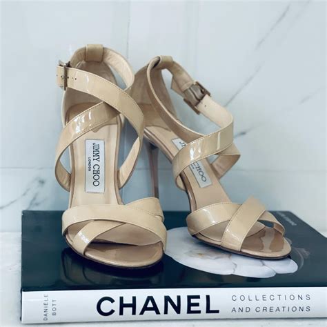 Jimmy Choo Louise Nude Patent Leather Heels Eu Us Gem