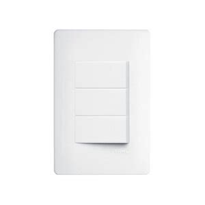 Interruptor Simples Triplo Fame Habitat Placa 4x2 Branco Leroy Merlin