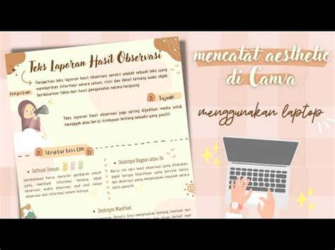 Cara Desain Catatan Aesthetic Di Laptop YouTube