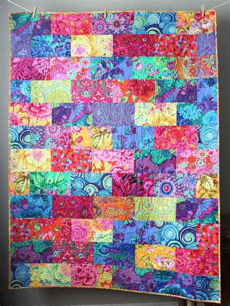 Kaffe Fassett Quilt Cotton Anniversary T Modern Throw Etsy Colorful Quilts Kaffe Fassett