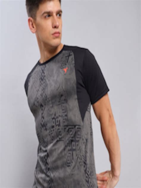 Buy Technosport Aabstract Printed Antimicrobial Slim Fit T Shirt