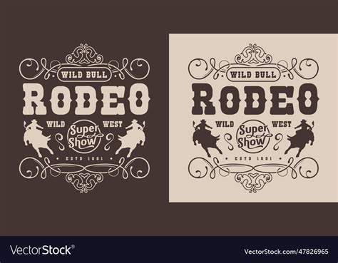 Bull rodeo vintage poster monochrome Royalty Free Vector