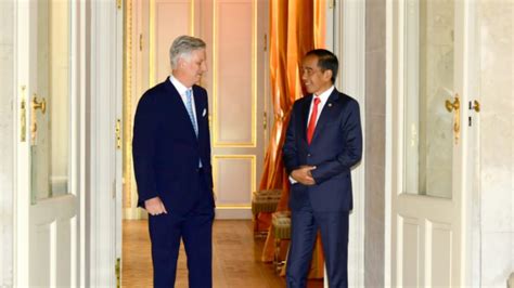 Disambut Di Istana Laeken Jokowi Undang Raja Belgia Berkunjung Ke Ri