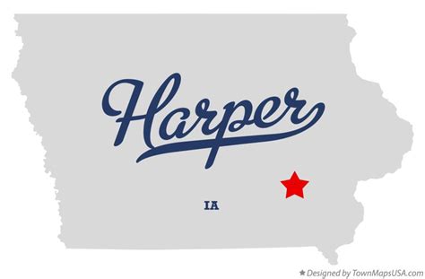 Map of Harper, IA, Iowa