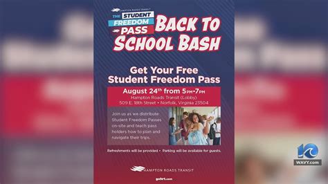 Hampton Roads Transit Holding More Student Freedom Pass Events YouTube