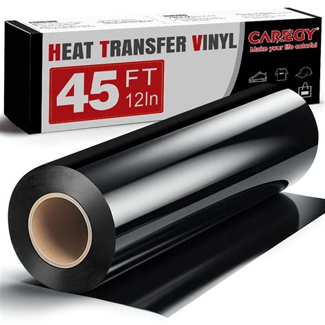 Snapklik Heat Transfer Vinyl Black Iron On Vinyl 12x 45Ft HTV