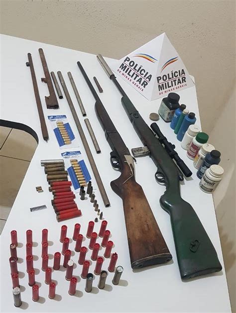 PM apreende duas armas de fogo e munições em Timóteo Vales de Minas