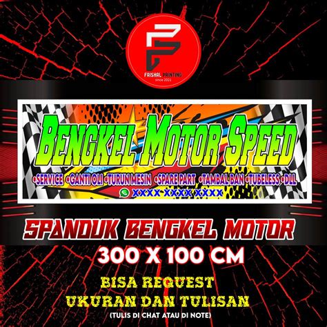 Jual Spanduk Bengkel Motor Ala Racing Banner Bangkel Motor Ukuran 3 X