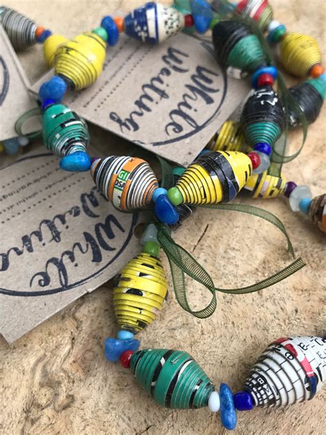 Wholesale / bulk bracelets/ recycled paperbead bracelets/ green& yellow ...