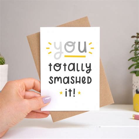 You Smashed It Congratulations Card Etsy