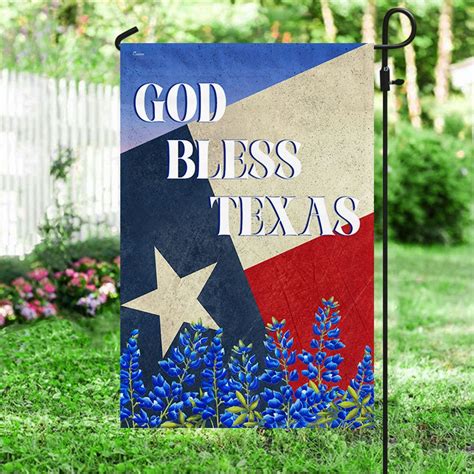 Texas Bluebonnet Flower God Bless Texas Flag MLN1399F - Flagwix