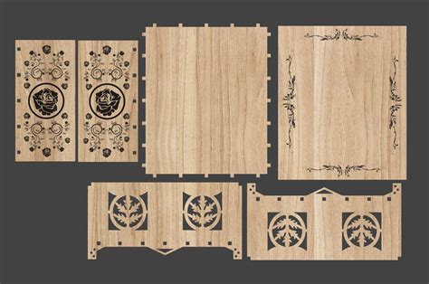 Decorative T Box Laser Cutting Template Wooden Storage Design