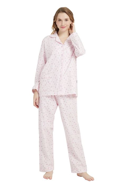 Global 100 Cotton Comfy Flannel Pajamas For Women 2 Piece Warm And