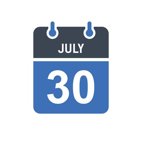 July 30 Calendar Date Icon 5260710 Vector Art At Vecteezy