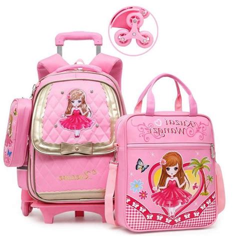 Trolley Children School Bags Set Mochilas Kids Backpacks With Wheel