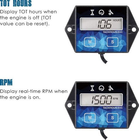 Runleader Medidor De Hora De Motor Peque O Tac Metro Digital