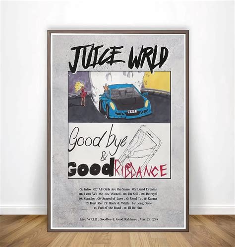 Juice Wrld Goodbye And Good Riddance Album Cover Poster And Prints Painting Art Wall Canvas For