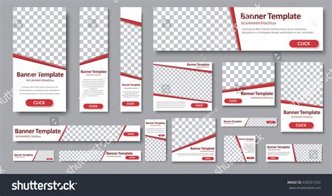 Set Web Banners Standard Sizes Templates Stock Vector Royalty Free