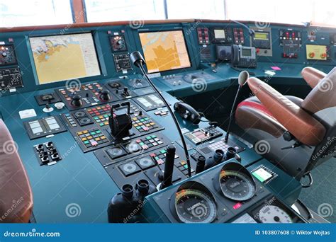 Control Panel And Dashboard In Ship Cabin Editorial Photo