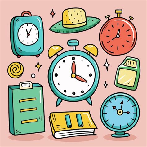 Premium Vector Time And Clock Icons Vector Art Set