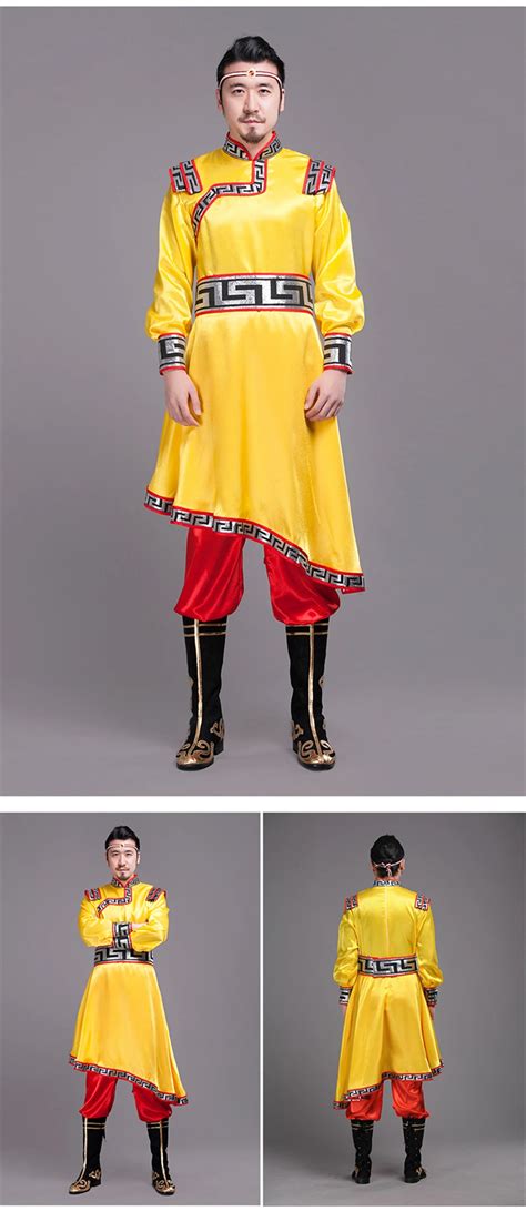 2021 Ethnic Clothing Traditional Mongolian Costumes For Men Grassland National Genghis Khan