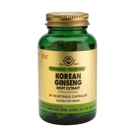 Solgar Korean Ginseng Root Extract S F P 60 Capsules Edinburgh Centre Of Nutrition And Therapy