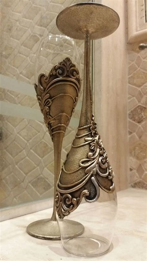 An Ornate Wine Glass Sitting On Top Of A Counter