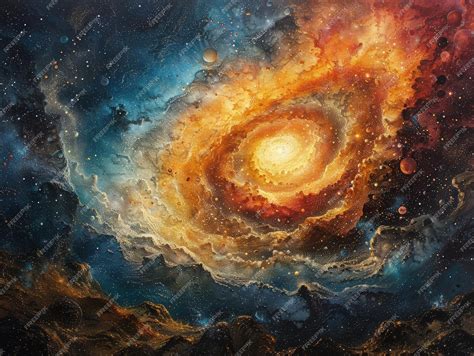 Premium Photo | A painting of a galaxy with stars and galaxy in the ...