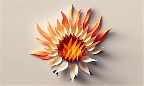 Fleur De Katy Enflamm E En Papier Craft Generative Ai Photo Premium